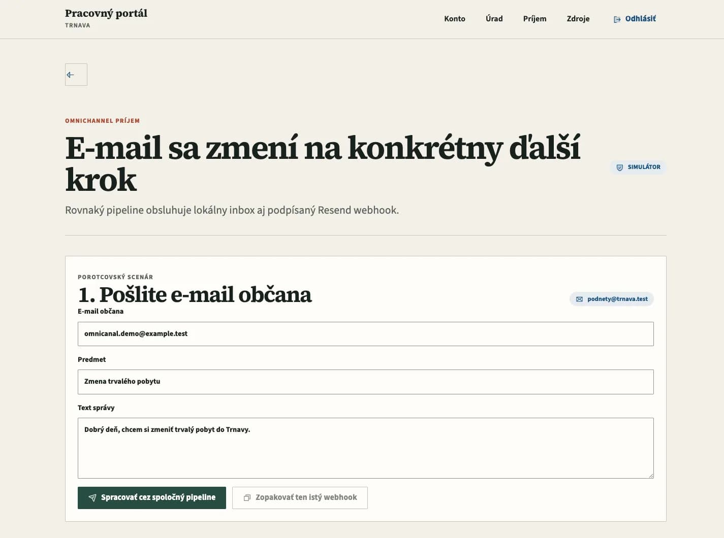 The hackathon intake simulator turning a resident e-mail into a next step