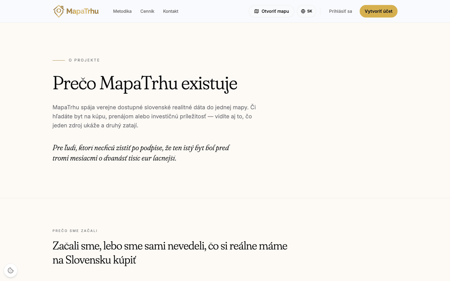 Preview of the MapaTrhu project story page