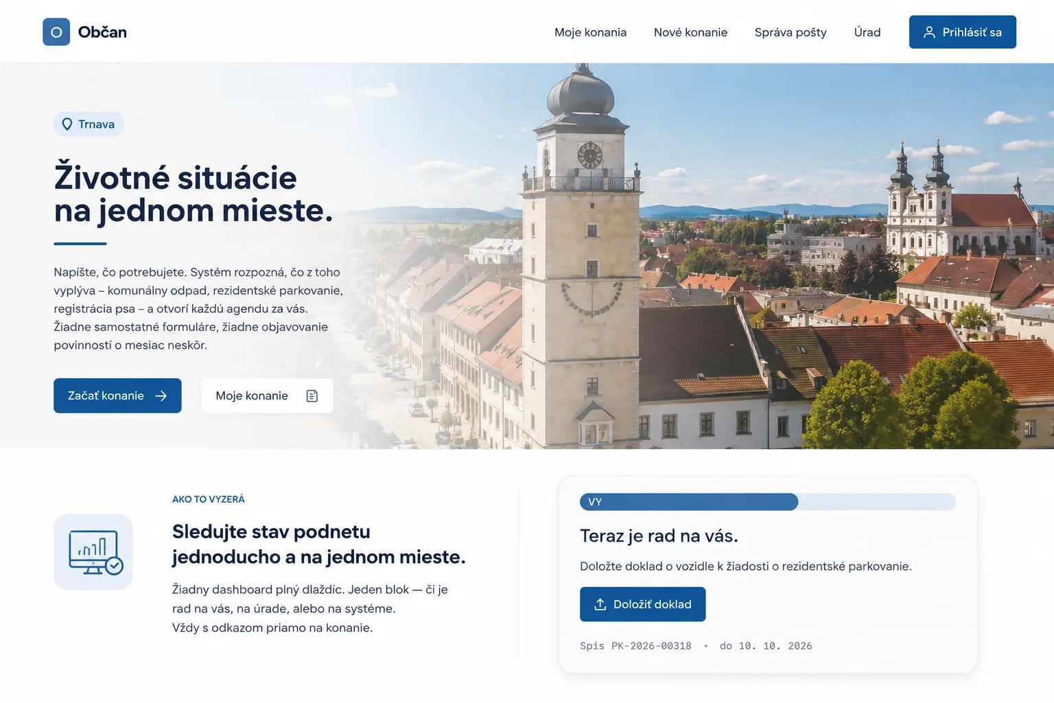 Konto občana, digital life situations for municipalities