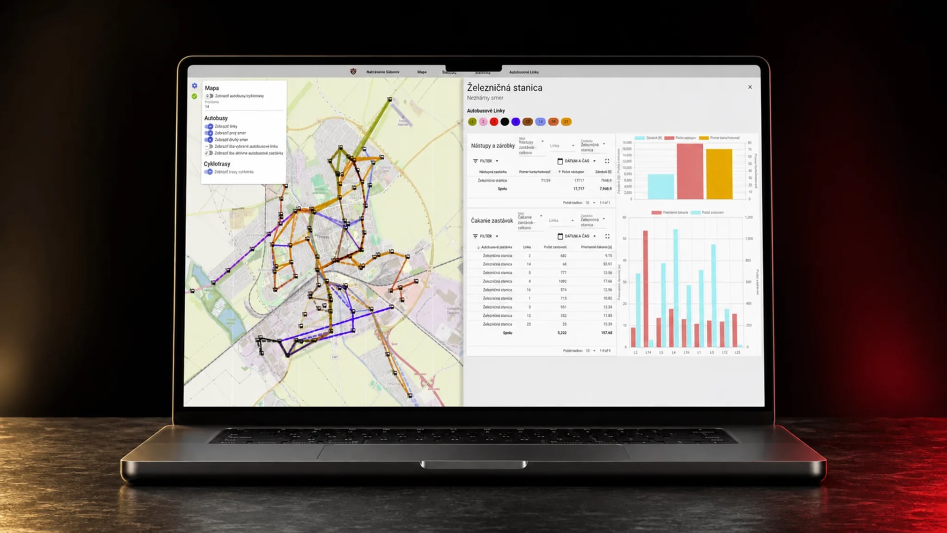 The analytical application for transport in Trnava