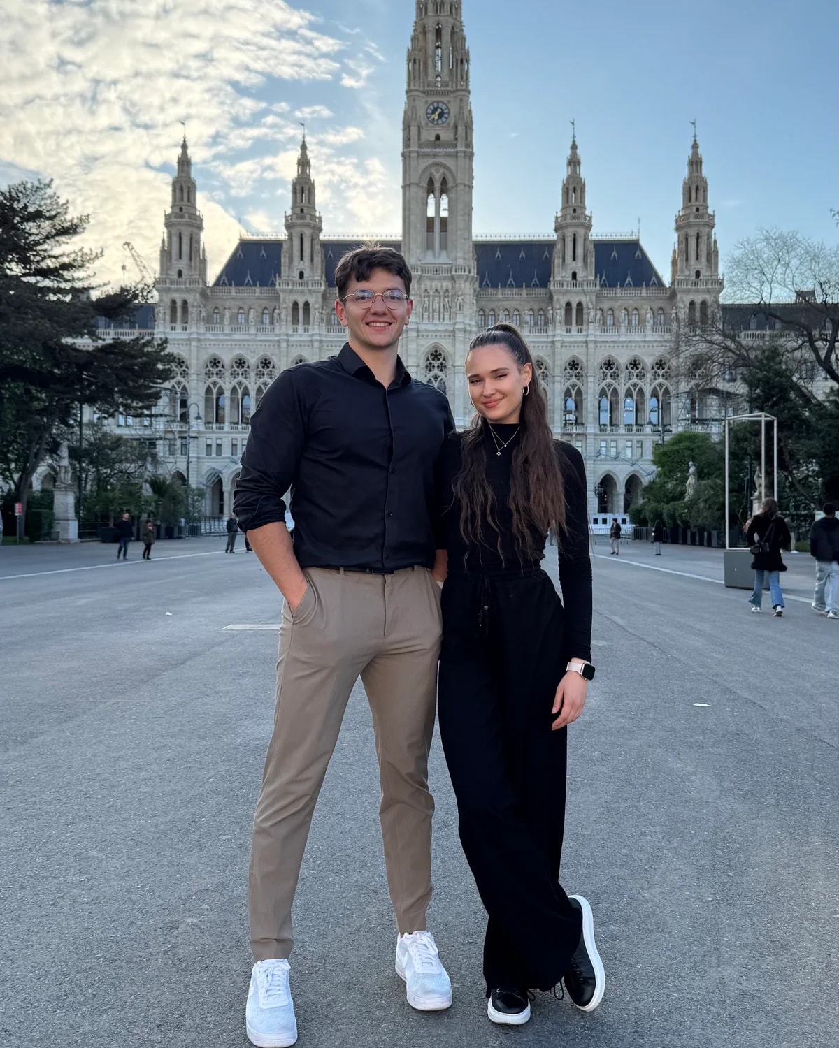 Maroš Bednár and Tatiana Gavulová in front of Vienna City Hall