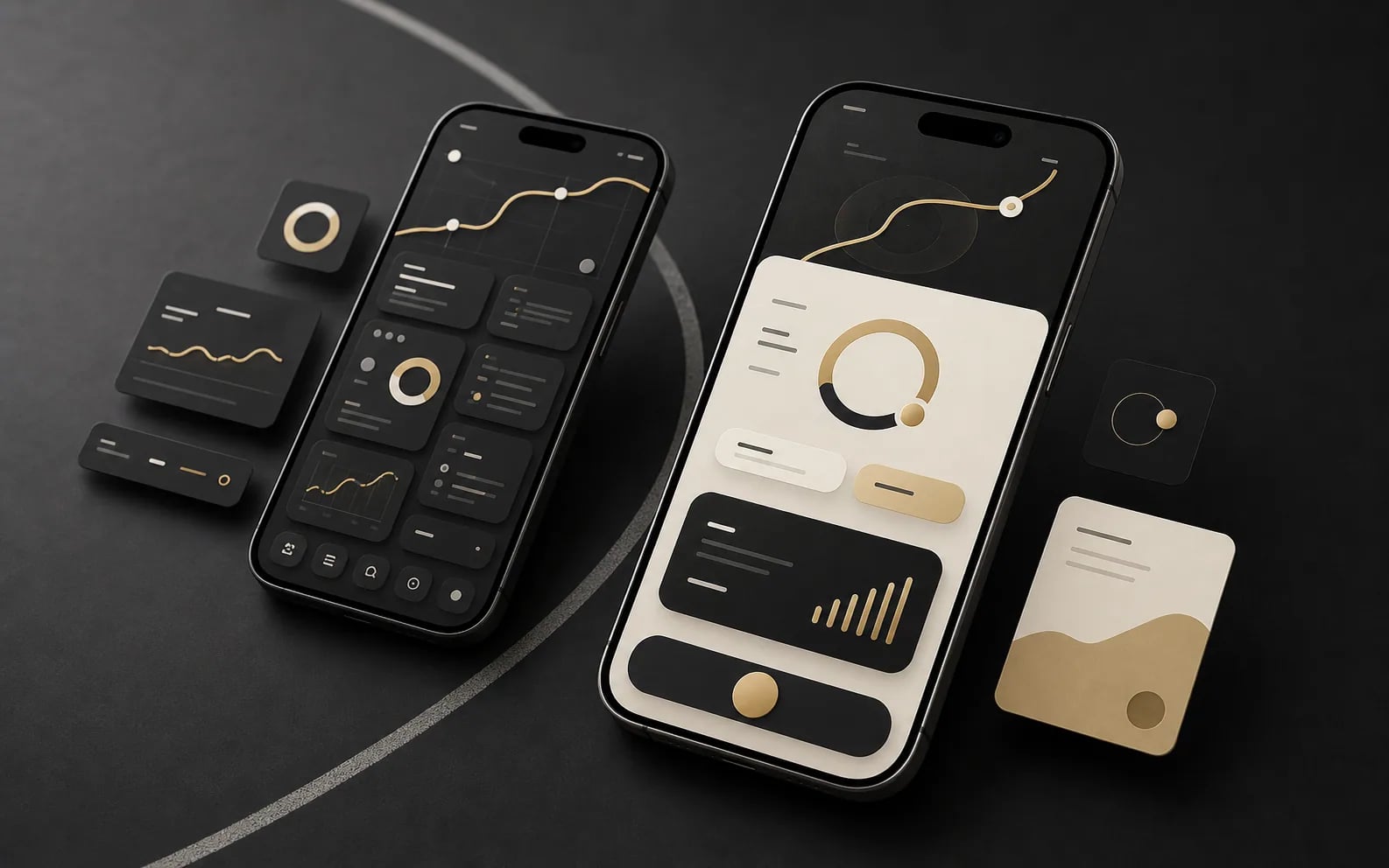 Two mobile interfaces prepared for a design direction comparison