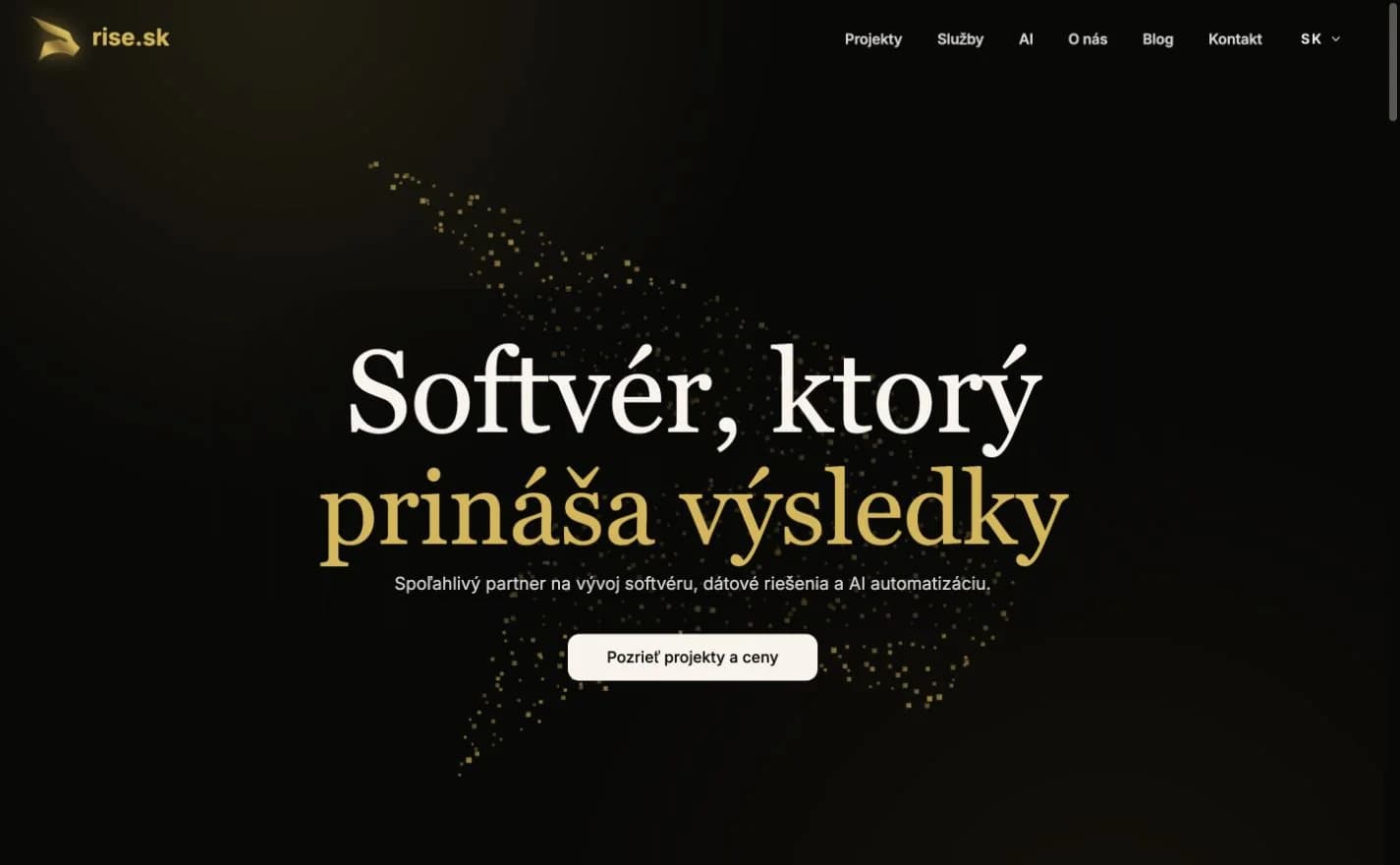 Current Rise.sk homepage