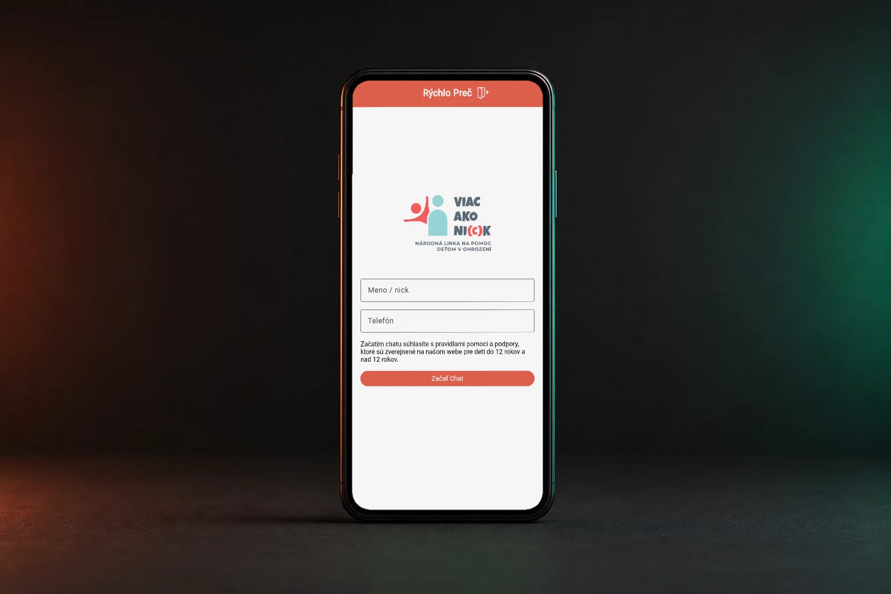 Nová registrační obrazovka aplikace VIAC AKO NI(c)K v telefonu